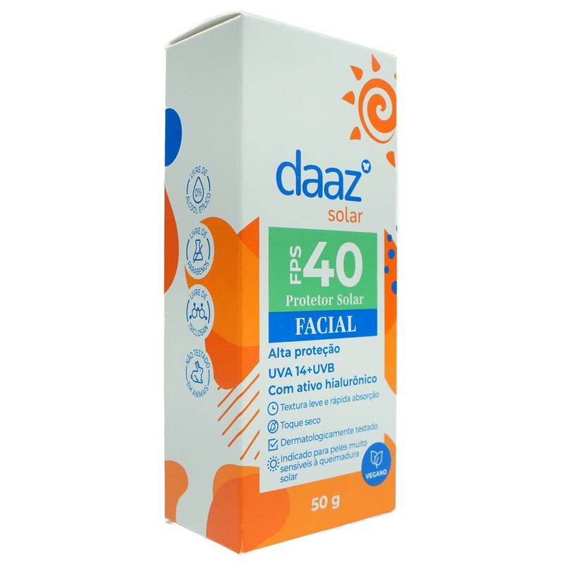 protetor solar facial daaz fps40 60g