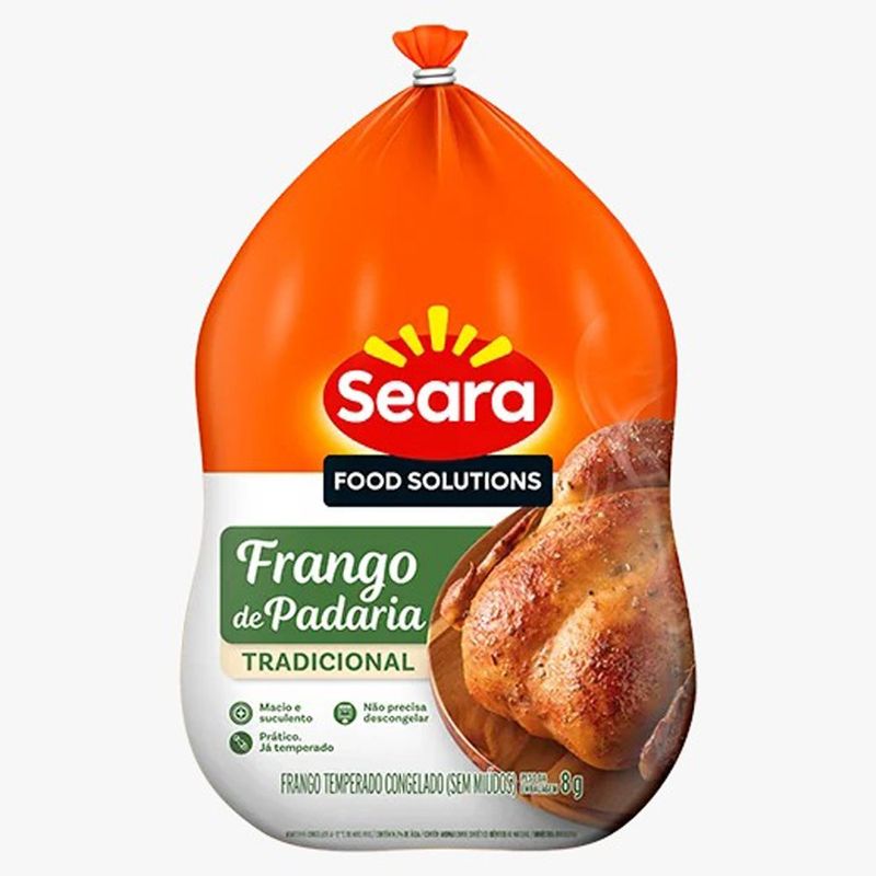 frango temperado congelado sem miúdos seara 1,4kg
