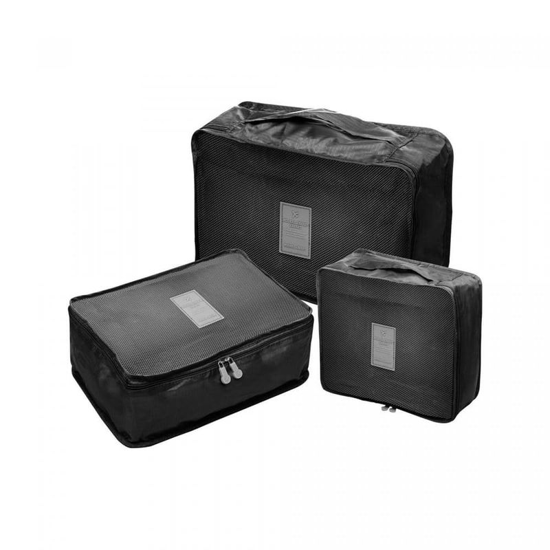 conjunto organizador 6 peças lyor de mala para viagem preto 220331
