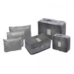 conjunto organizador 6 peças lyor de mala para viagem cinza 220332