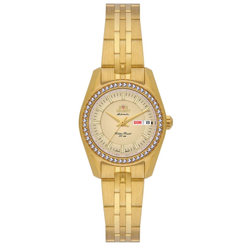 relógio feminino orient dourado nh6gg006 c1kx