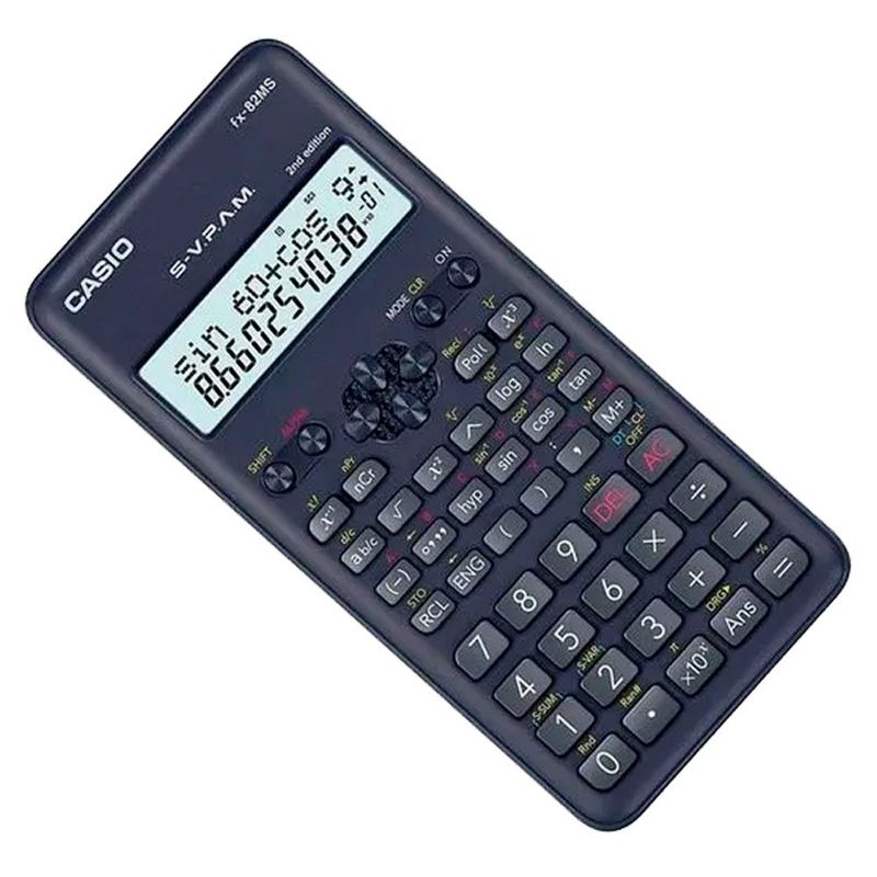 calculadora científica casio lcd 2 linhas 240 funções fx-82ms-2-s4-dh cinza (mp)