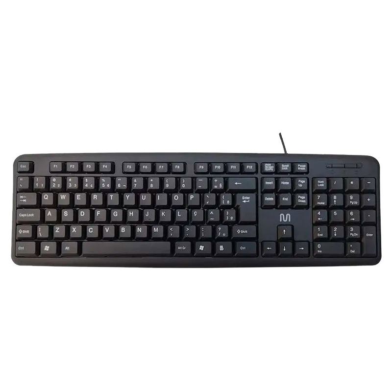 teclado usb slim multilaser resistente à água abnt2 tc065 preto (mp)