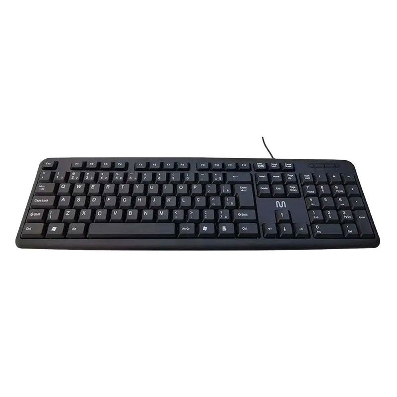 teclado usb slim multilaser resistente à água abnt2 tc065 preto (mp)