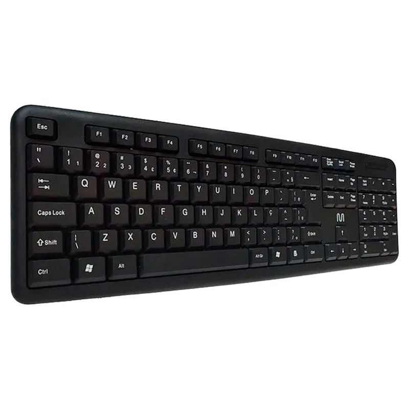 teclado usb slim multilaser resistente à água abnt2 tc065 preto (mp)