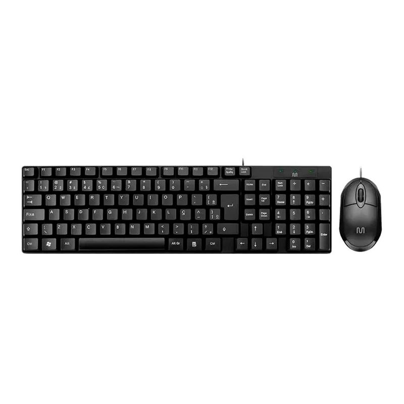 teclado e mouse multilaser usb 1200dpi abnt2 tc309 preto (mp)