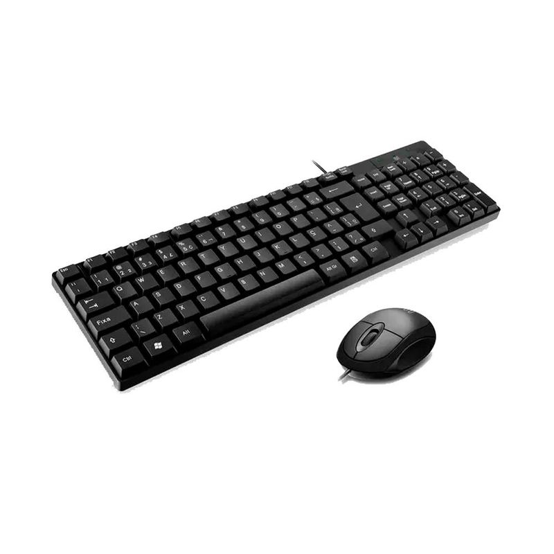 teclado e mouse multilaser usb 1200dpi abnt2 tc309 preto (mp)