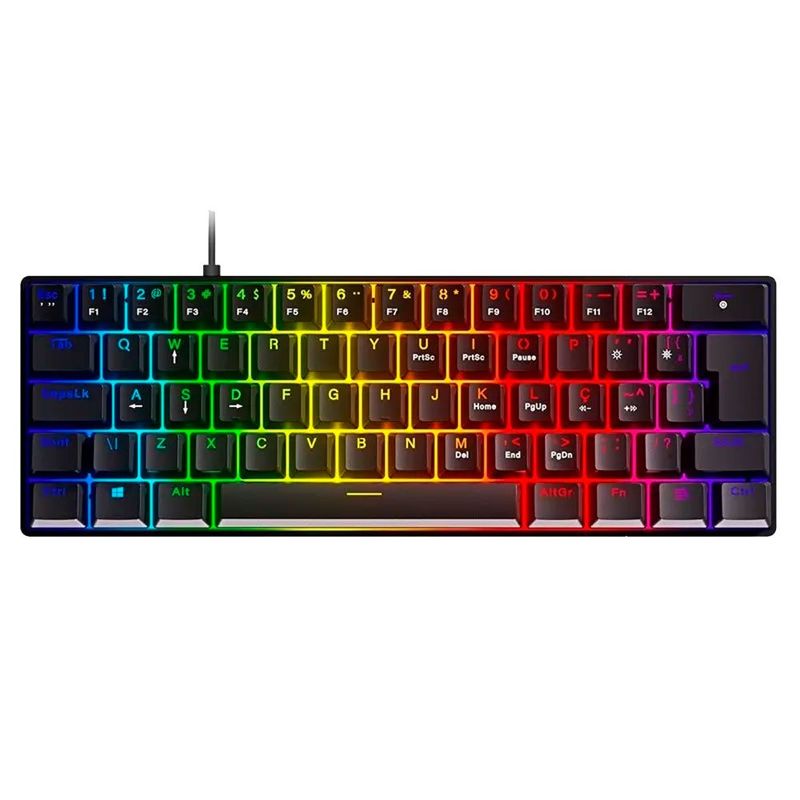 teclado gamer mecânico pcyes 60% usb zot rgb (mp)