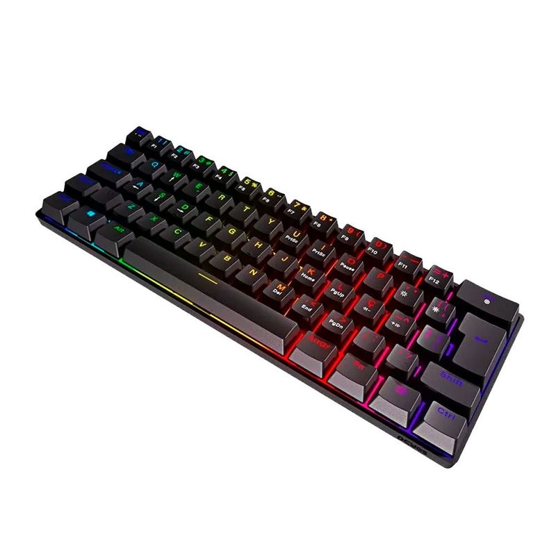 teclado gamer mecânico pcyes 60% usb zot rgb (mp)