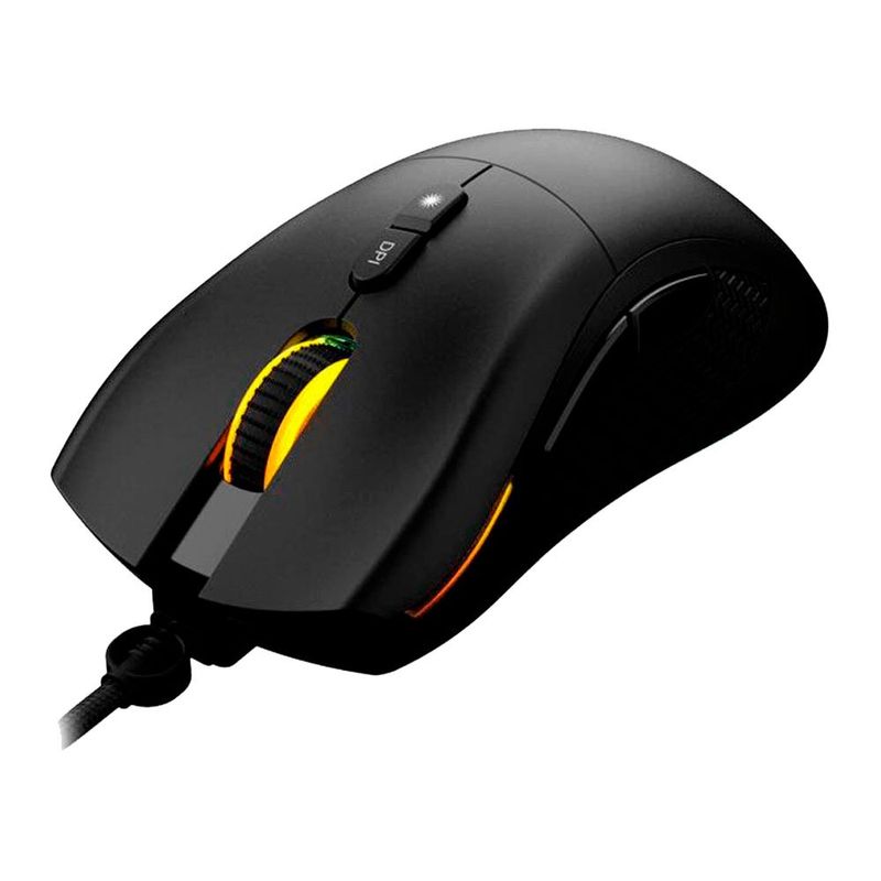 mouse gamer usb pcyes gaius rgb 12400dpi 7 botões preto (mp)