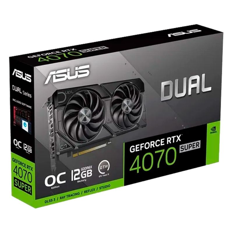 placa de vídeo asus geforce rtx 4070 super evo edição oc 12 gb gddr6x (mp)