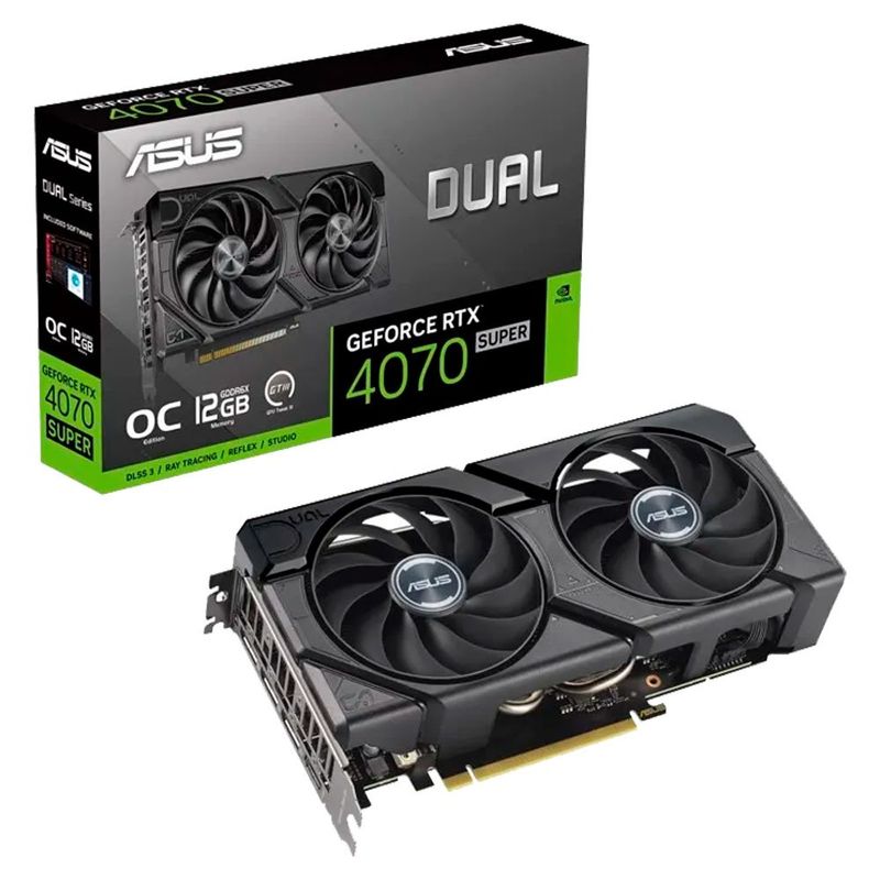 placa de vídeo asus geforce rtx 4070 super evo edição oc 12 gb gddr6x (mp)