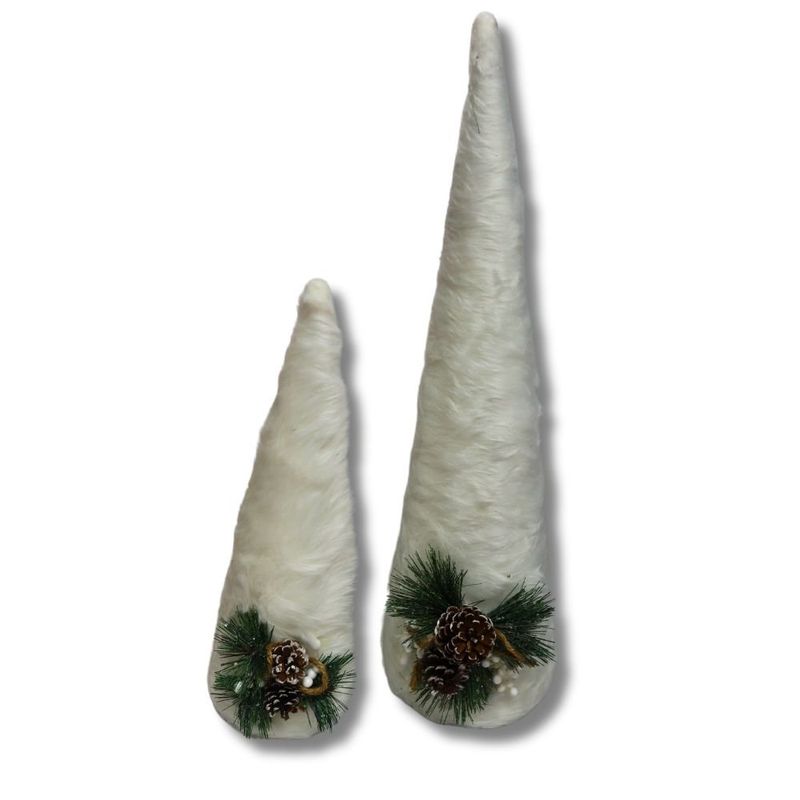 árvore de natal cone tok branco 2 unidades 60 e 40cm (mp)