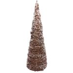 árvore de natal cone nevada tok marrom com led 40cm (mp)