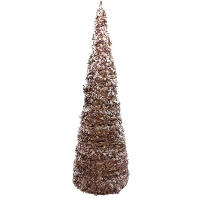 árvore de natal cone nevada tok marrom com led 40cm (mp)