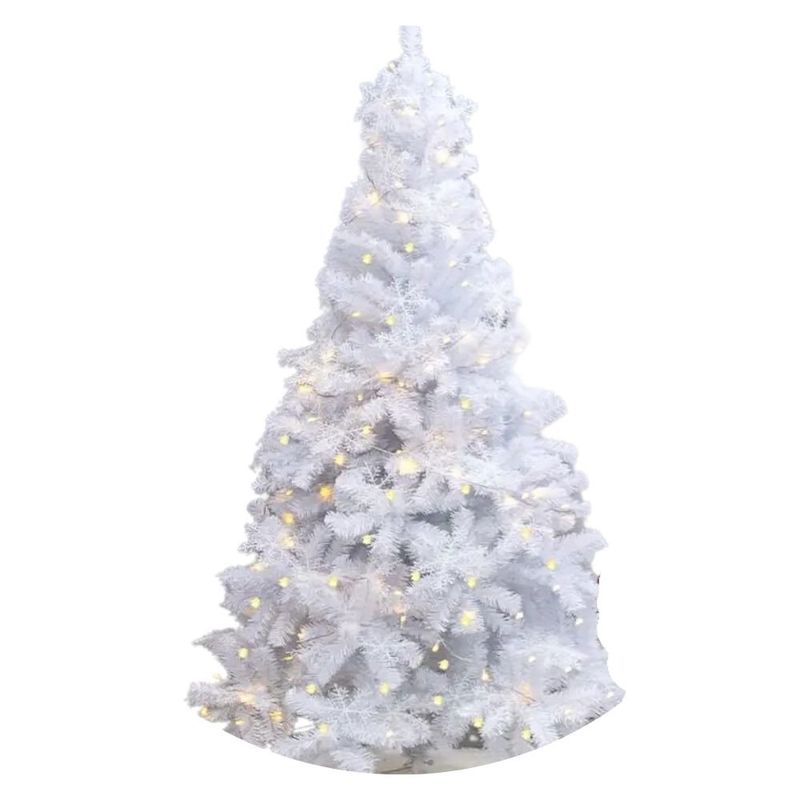 árvore de natal bariloche nevada tok 383 galhos led branco 180cm (mp)