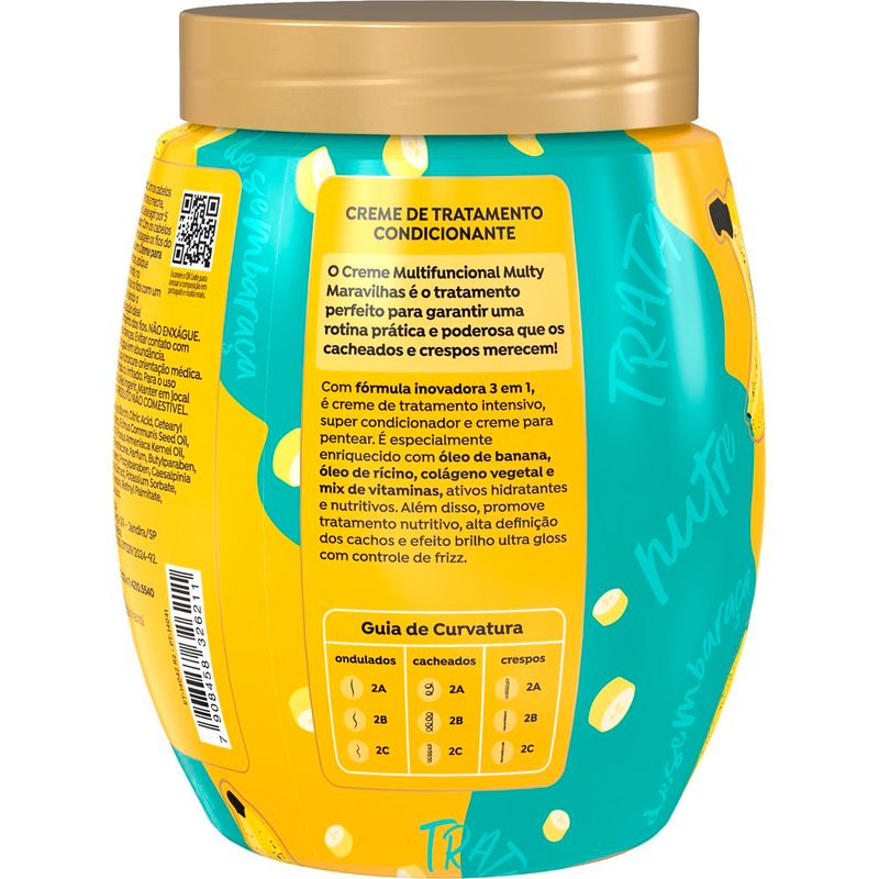 creme salon line 3 em 1 multy maravilhas banana & óleo rícino 1kg
