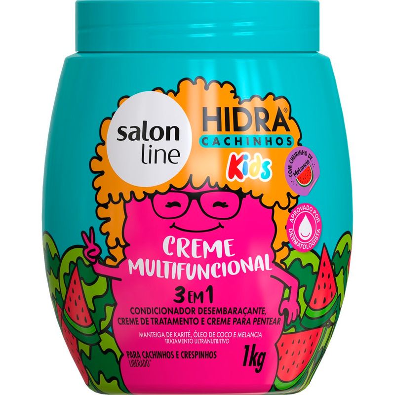 creme multifuncional salon line kids 3 em 1 cheirinho de melancia 1kg