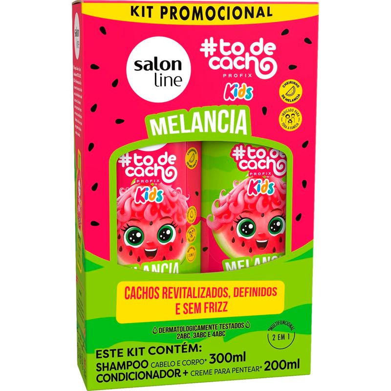 kit salon line kids shampoo 300ml+condicionador 200ml cheirinho de melancia