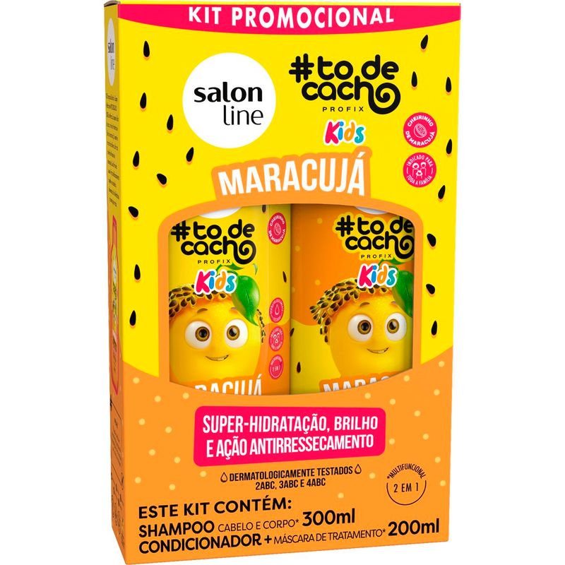 kit salon line kids shampoo 300ml+condicionador 200ml cheirinho de maracujá