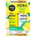 kit 3 em 1 multifuncional salon line shampoo 300ml+condicionador 300ml cheirinho de melão