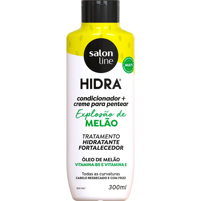 kit 3 em 1 multifuncional salon line shampoo 300ml+condicionador 300ml cheirinho de melão
