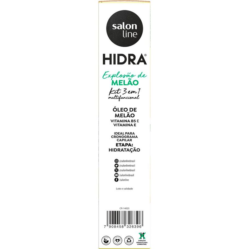 kit 3 em 1 multifuncional salon line shampoo 300ml+condicionador 300ml cheirinho de melão