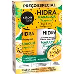 kit 3 em 1 multifuncional salon line shampoo 300ml+condicionador 300ml cheirinho de maracujá