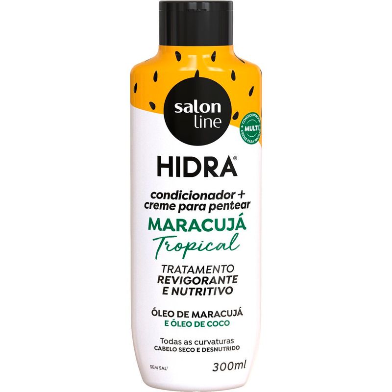 kit 3 em 1 multifuncional salon line shampoo 300ml+condicionador 300ml cheirinho de maracujá