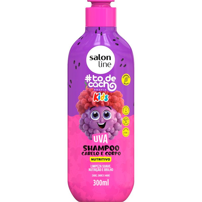 kit salon line kids shampoo 300ml+condicionador 200ml cheirinho de uva