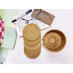 porta-copos 6 peças rattan com suporte a-bi