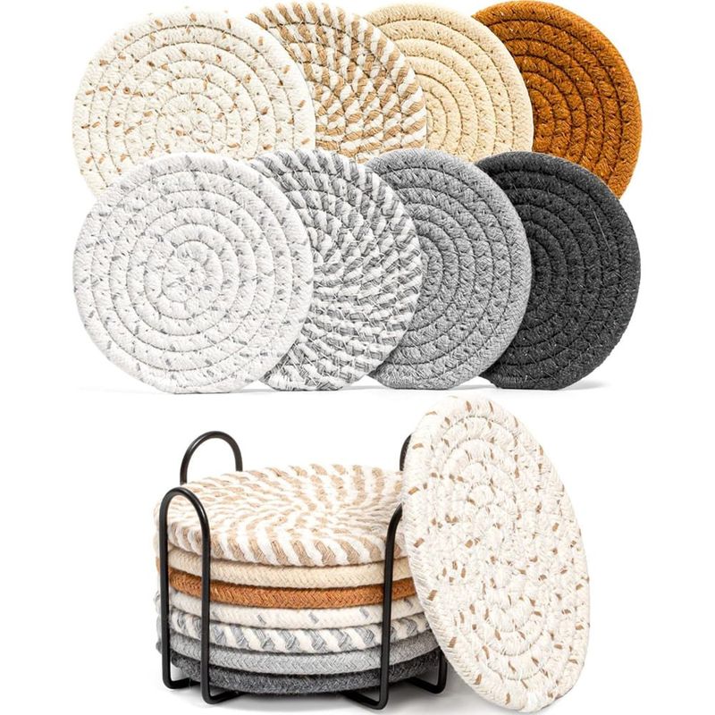 porta-copos 8 peças 11 cm effectyou cortiça com suporte a-bi