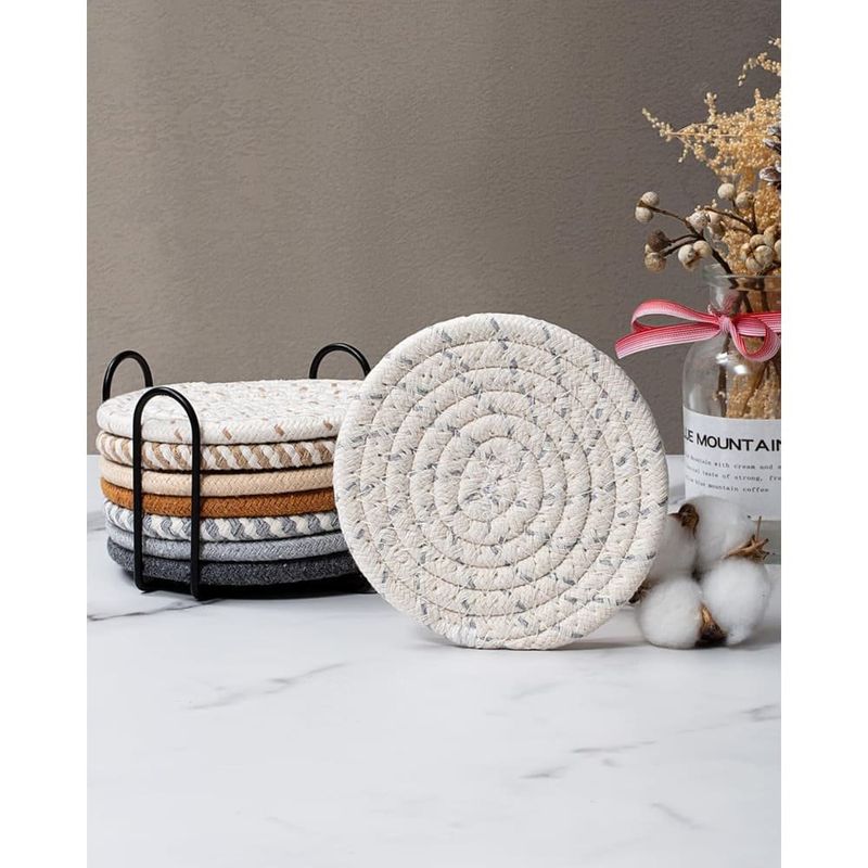 porta-copos 8 peças 11 cm effectyou cortiça com suporte a-bi
