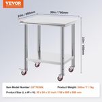 mesa de trabalho vevor aço inox a-bi