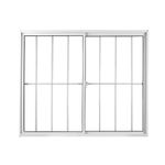 janela de correr em alumínio com grade vidro liso 2 folhas mgm 100x120cm soft branco (mp)