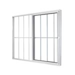 janela de correr em alumínio com grade vidro liso 2 folhas mgm 100x120cm soft branco (mp)