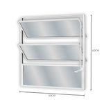 janela basculante de alumínio vidro mini boreal mgm 60x60cm soft branco (mp)