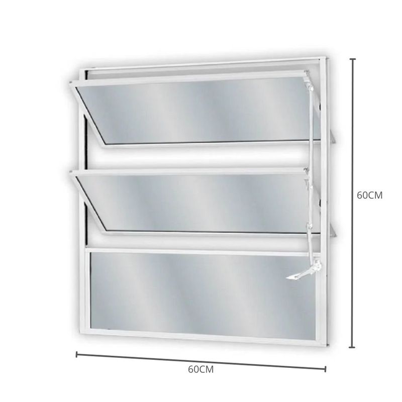 janela basculante de alumínio vidro mini boreal mgm 60x60cm soft branco (mp)