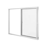 janela de correr em alumínio vidro mini boreal 2 folhas mgm 100x120cm soft branco (mp)