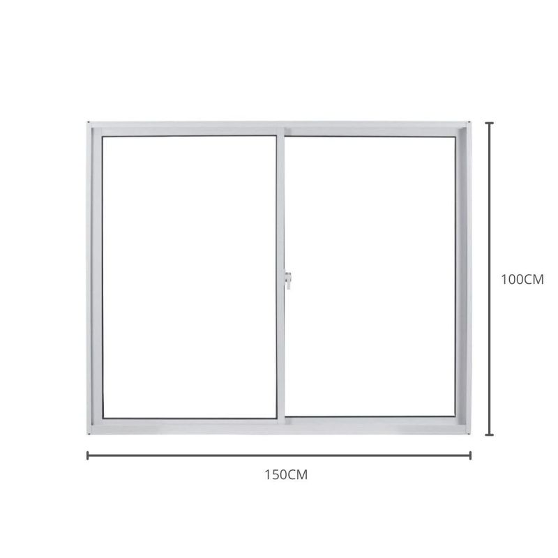 janela de correr em alumínio vidro liso 2 folhas mgm 100x150cm soft branco (mp)