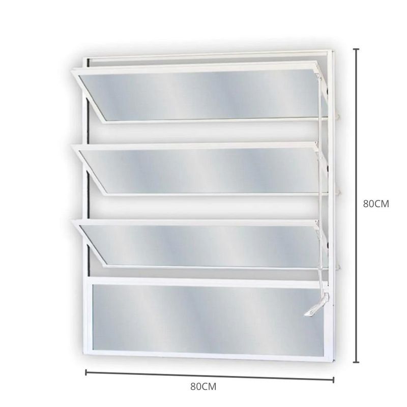 janela basculante de alumínio vidro mini boreal mgm 80x80cm soft branco (mp)