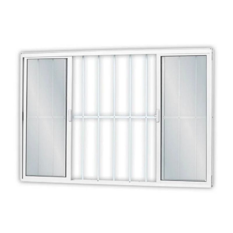 janela de correr de alumínio com grade vidro mini boreal 4 folhas mgm 100x150cm soft branco (mp)