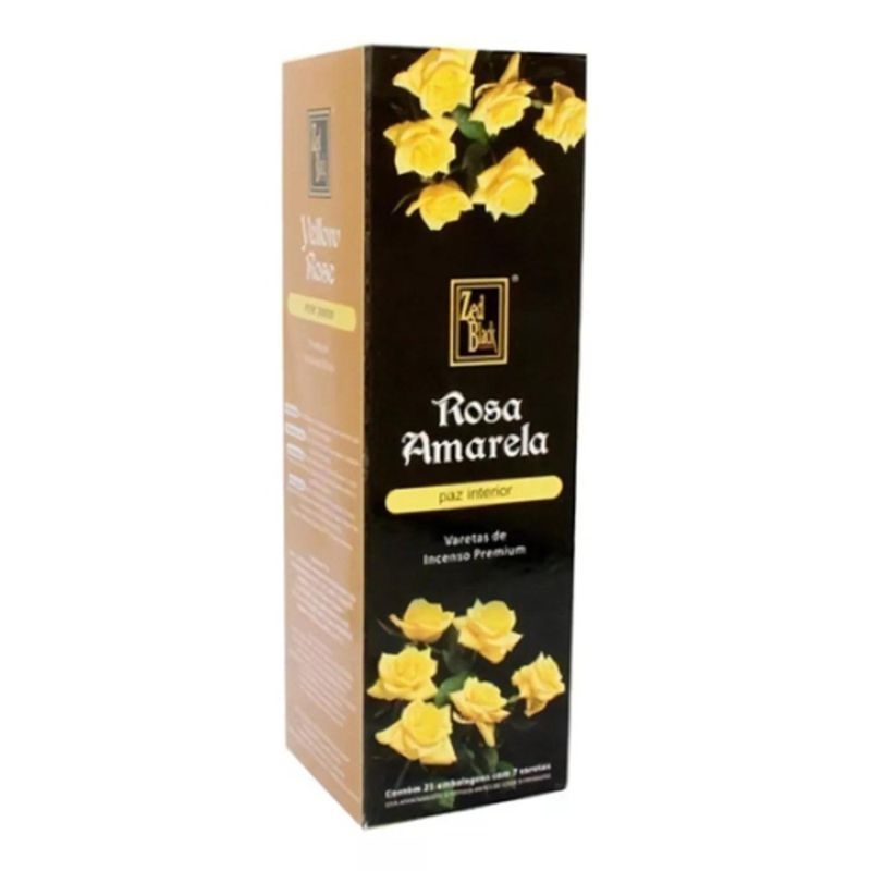 incenso de rosa amarela zed black caixa com 25 pacotes (mp)