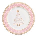 prato de jantar natalino tok desejos 27cm rosa (mp)