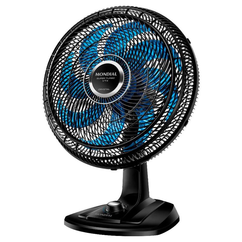ventilador de mesa mondial super turbo 127v preto e azul vtx-40-crystal (mp)