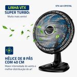 ventilador de mesa mondial super turbo 127v preto e azul vtx-40-crystal (mp)