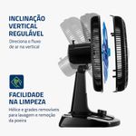 ventilador de mesa mondial super turbo 127v preto e azul vtx-40-crystal (mp)