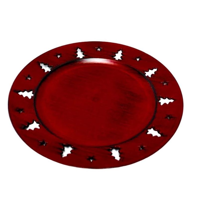 sousplat natalina tok 35cm vermelho (mp)