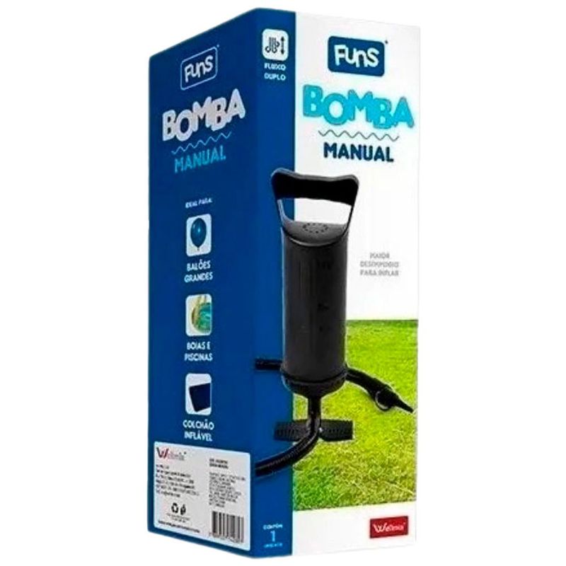 bomba de ar manual wellmix 30cm preto ws29p286 (mp)