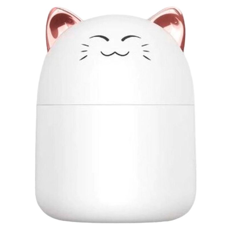 umidificador de ar e difusor de aromas wellmix gatinho feliz 250ml usb com luz wd10523 (mp)